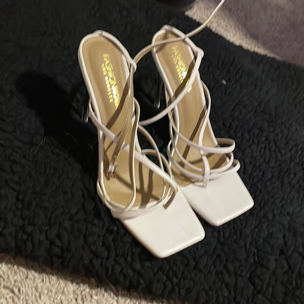White high heels